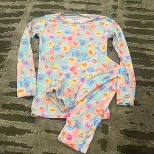 Sweetheart print Bums and Roses long sleeve pajamas